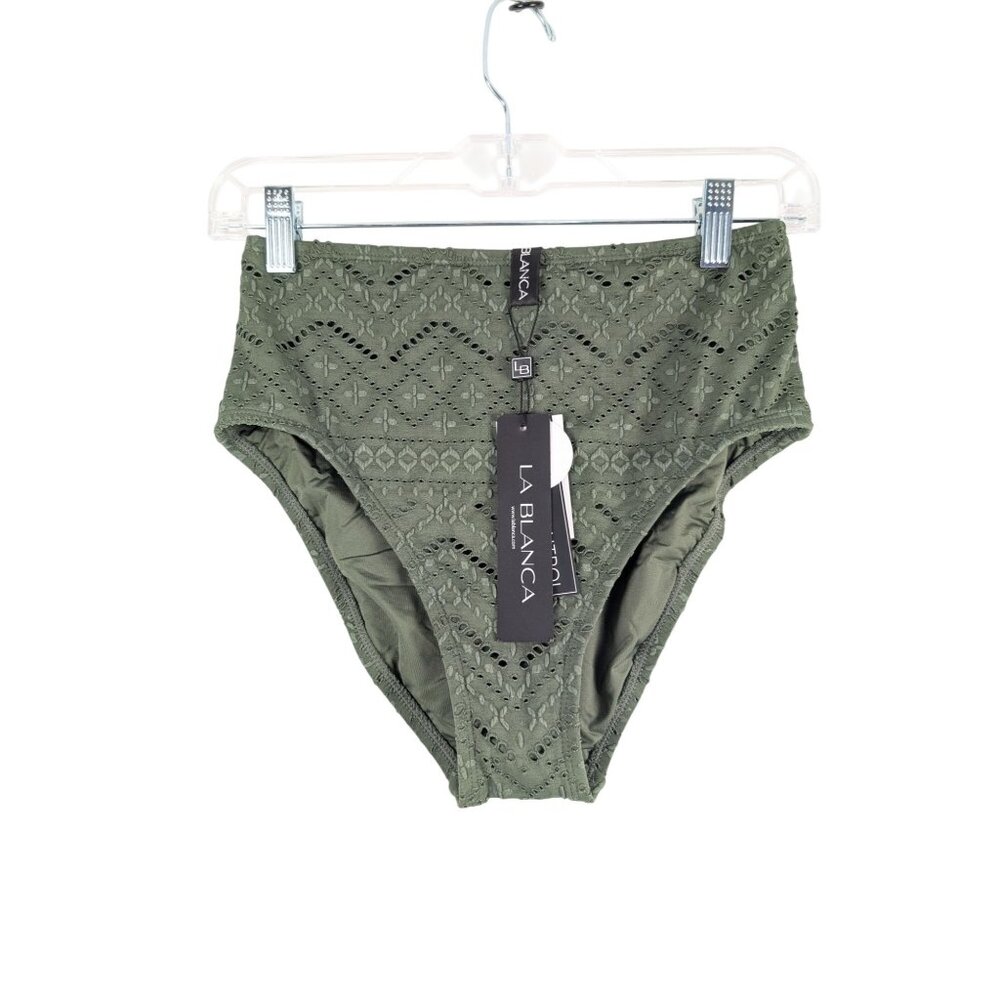 La‎ Blanca Swim Womens 4 Olive Saltwater Sands High-Waist Bottoms NWT